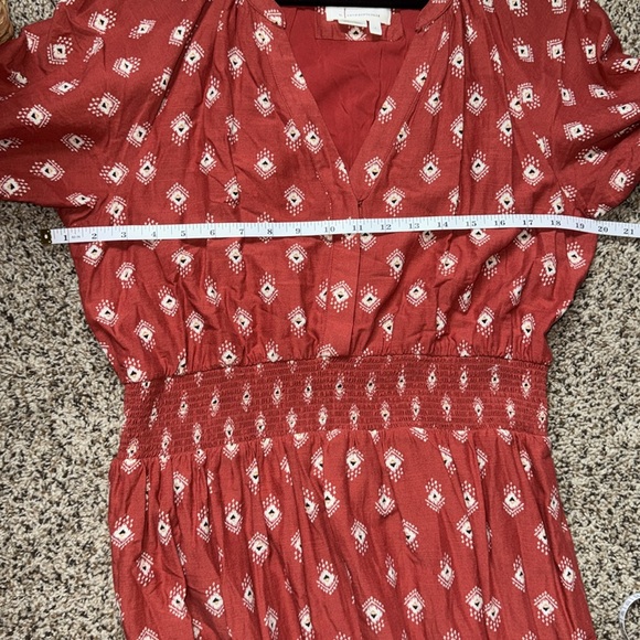 ANTHROPOLOGIE Felipa Maxi Dress Size LG Red/Ivory Flounce Dress LIKE NEW - Picture 5 of 11